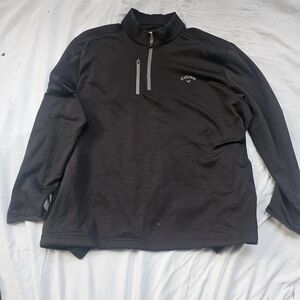 Callaway Mens 1/4-Zip Pullover Jacket XXL Black Polyester Golf Sweater